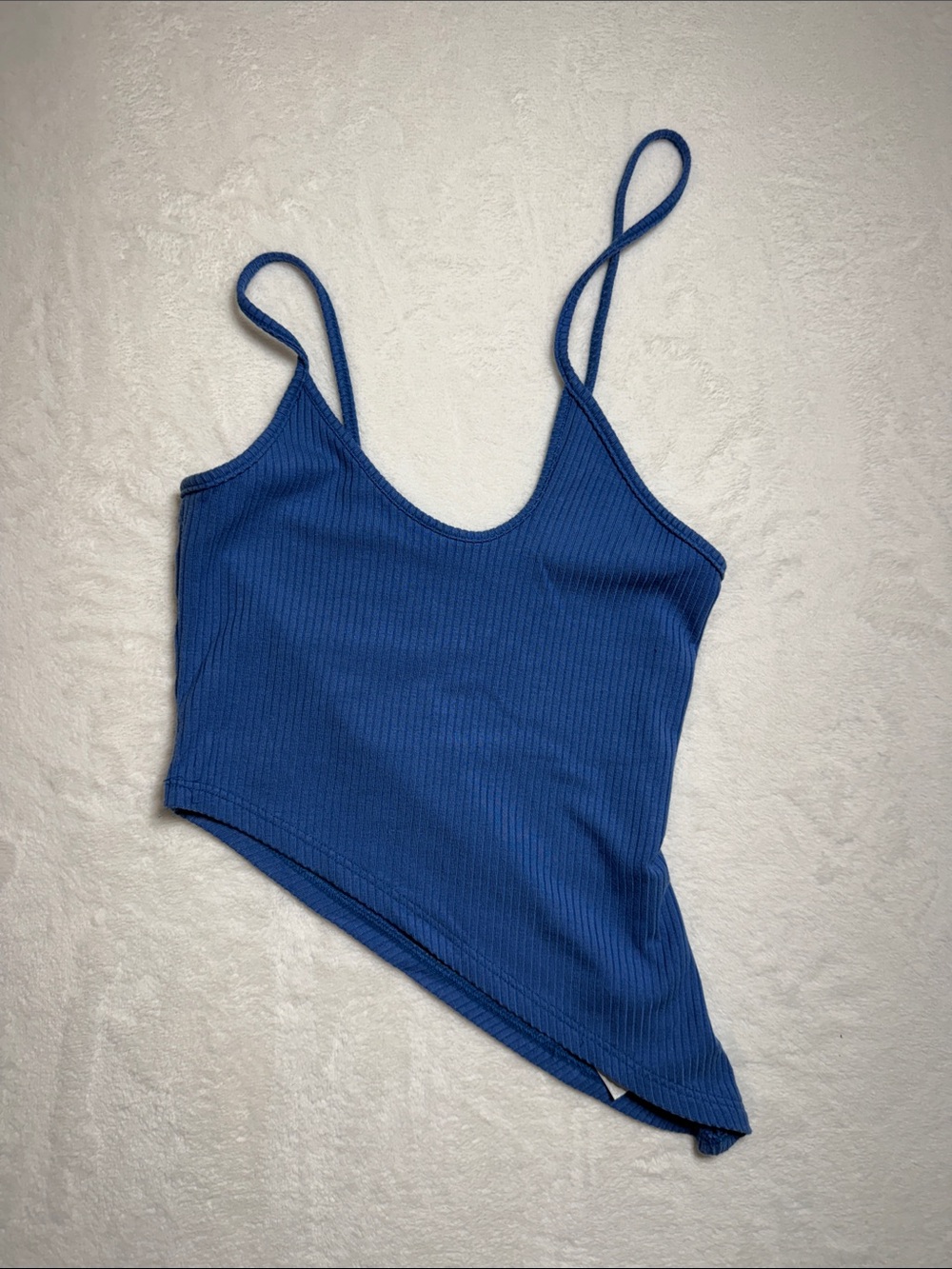 Reformation Blue Ribbed Tank Top XS